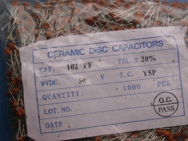 102PF DIP Ceramic Capacitors NPO