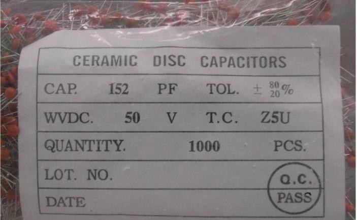 152PF DIP NPO Ceramic Capacitors