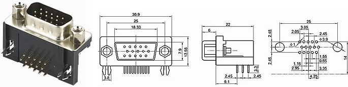 DB15 socket,15Pin Male - Click Image to Close