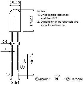 Infrared receiver diode 5 mm - Click Image to Close