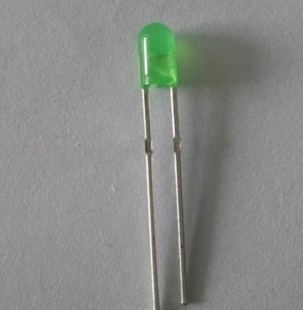 LED Green Diffused 3mm Round Top No edge - Click Image to Close