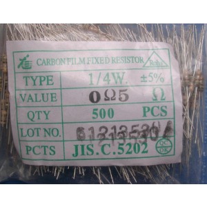 Carbon Film Resistors 0.5 ohm 0.25W