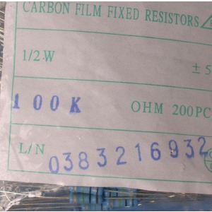 Carbon Film Resistors 100k ohm 0.5W