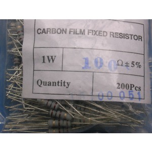 Carbon film resistors 100 ohm 1W 5%