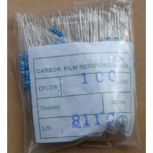Carbon Film Resistors 100 ohm 0.5W