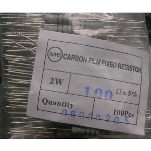 Carbon Film Resistors 100 ohm 2W