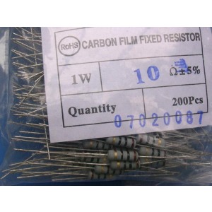 Carbon film resistors 10 ohm 1W 5%