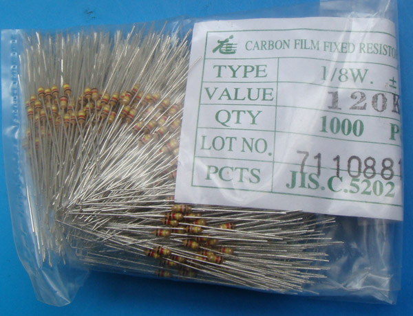 Carbon Film Resistors 120K ohm 0.125W