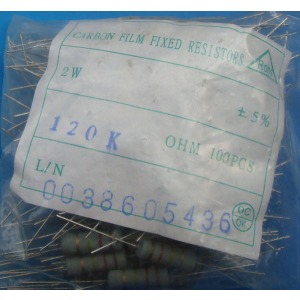 Carbon Film Resistors 120K ohm 2W