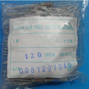 Carbon film resistors 120 ohm 1W 5%