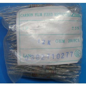 Carbon film resistors 12k ohm 1W 5%