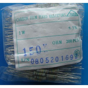 Carbon film resistors 150k ohm 1W 5%