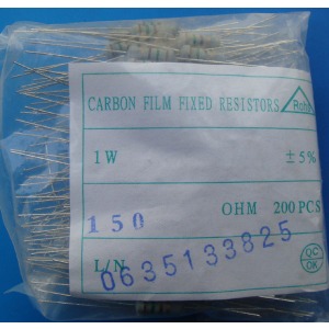 Carbon film resistors 150 ohm 1W 5%