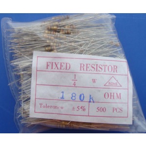 Carbon Film Resistors 180k ohm 0.25W