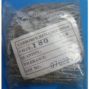 Carbon film resistors 180 ohm 1W 5%