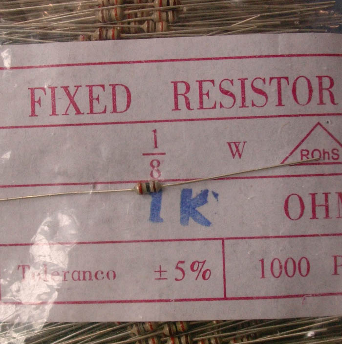 Carbon Film Resistors 1k ohm 0.125W