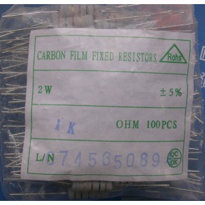 Carbon Film Resistors 1K ohm 2W
