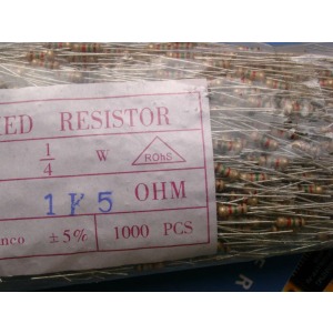 Carbon Film Resistors 1k5 ohm 0.25W