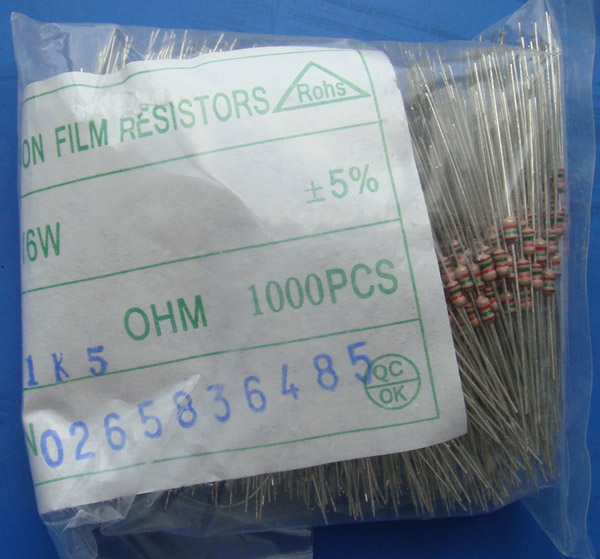 Carbon Film Resistors 1K5 OHM 5%