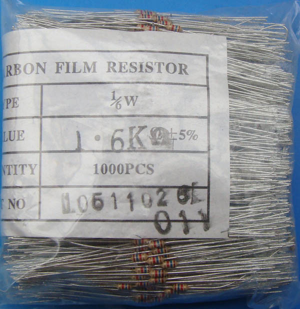 Carbon Film Resistors 1K6 OHM 5%