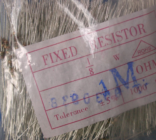 Carbon Film Resistors 1M ohm 0.125W