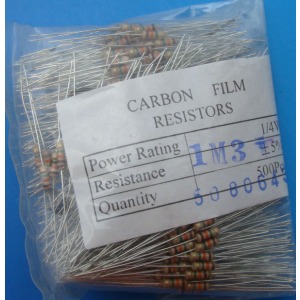 Carbon Film Resistors 1m3 ohm 0.25W