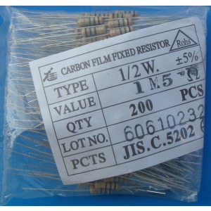 Carbon Film Resistors 1M5 ohm 2W