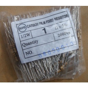 Carbon Film Resistors 1 ohm 0.5W