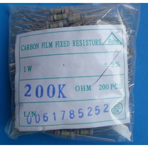 Carbon film resistors 200k ohm 1W 5%