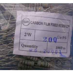 Carbon Film Resistors 200 ohm 2W - Click Image to Close