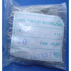 Carbon film resistors 20 ohm 1W 5%