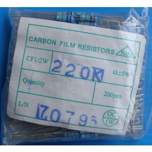 Carbon Film Resistors 220k ohm 0.5W