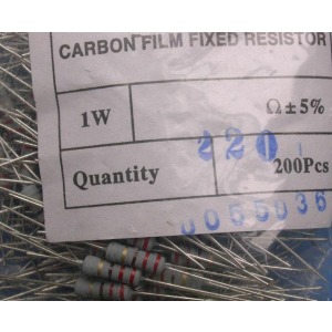 Carbon film resistors 220 ohm 1W 5%