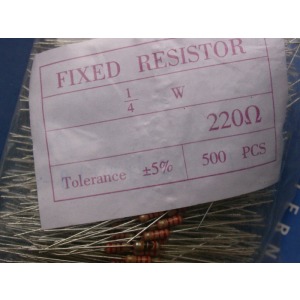 Carbon Film Resistors 220r ohm 0.25W