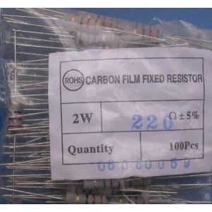 Carbon Film Resistors 220 ohm 2W