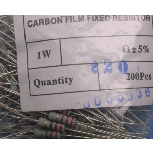 Carbon film resistors 220K ohm 1W 5%