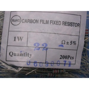 Carbon film resistors 22 ohm 1W 5%