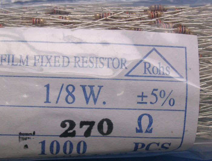 Carbon Film Resistors 270 ohm 0.125W