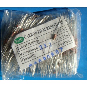 Carbon Film Resistors 2k2 ohm 0.25W