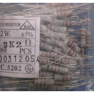 Carbon Film Resistors 2.2K ohm 2W
