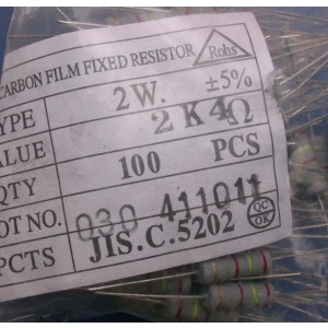 Carbon Film Resistors 2.4K ohm 2W