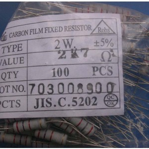 Carbon Film Resistors 2.7K ohm 2W