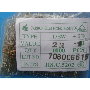 Carbon Film Resistors 2M ohm 0.125W