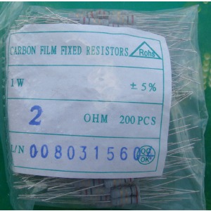 Carbon film resistors 2 ohm 1W 5%