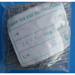 Carbon film resistors 300k ohm 1W 5%