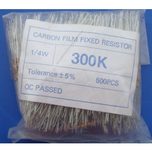 Carbon Film Resistors 300k ohm 0.25W