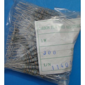 Carbon film resistors 300 ohm 1W 5%