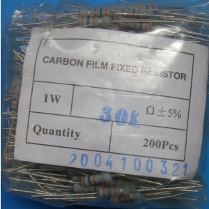 Carbon film resistors 30k ohm 1W 5%