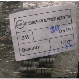 Carbon Film Resistors 30 ohm 2W - Click Image to Close