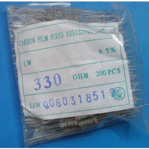 Carbon film resistors 330 ohm 1W 5%
